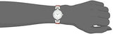 Silvertone White Dial And Red Leather Strap Watch