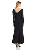 Eliza J Petite Long Sleeve Glitter Gown, Black, 12P