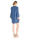 Karen Kane VNeck Bell Sleeve Dress, Denim, L
