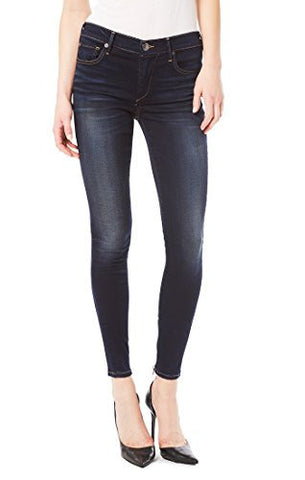 True Religion Halle Mid Rise Skinny With Zippers, Inky Authentic, 26