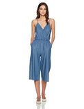 Bcbgeneration Denim Surplice Culotte Jumpsuit Medium Wash Xsmall