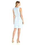Drapey Twill Plaid Dress Light Blue Combo M