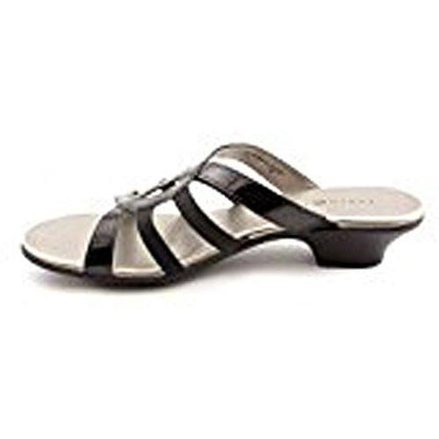 Emet Strappy Slide Sandals, Black Rhine, Size 6.5