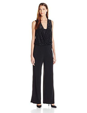 Karen Kane Burnout Combo Jumpsuit, Black, XSmall