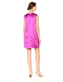 Satin ALine Shift Dress, Fuchsia, 4