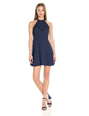 Halter Fit And Flare Dress Dark Navy 4
