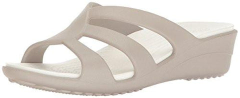 Crocs Sanrah Strappy Wedge Sandal Platinum 8 M Us