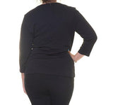 Solid ThreeQuarter Sleeve Top Size Xs