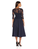 Lace Bodice Fit And Flare, Navy, 6