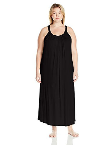 Plus Size Long Nightgown Black 1X
