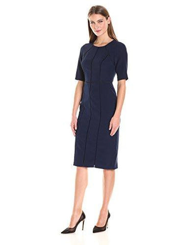 Dream Crepe Sheath With Elbow Sleeve, Patriot Blue, 14