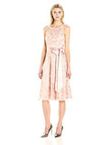Fit And Flare Dress With Tie Sash, Blush, 10