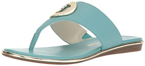 Gia Leather Flipflop Turquoise 8 M Us