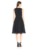 V Neck Eyelet Dress, Black, 8