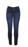 Elastic Waist Stretch Budd Lifting Pullon Skinny Denim Jeans Navy Lxl