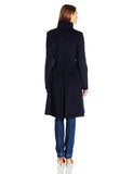 Wool Blend Military Coat, Navy, 4