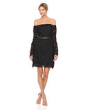 Off Shoulder Lace Dress, Black, 4