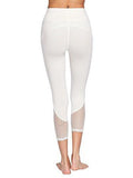 Sweatyrocks Capri Leggings Fishnet Mesh Workout Yoga Active Crop Pants White L