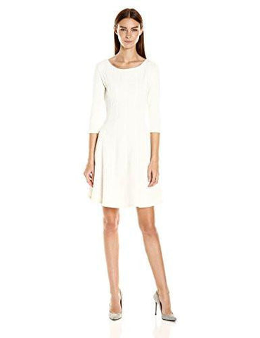 Taylor Dresses Pebble Novelty Jacquard Fit And Flare Dress, Ivory, 10