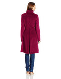 Wool Blend Military Coat, Cranberry, 12