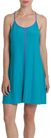 Lace Back Chemise Nightgown Large Aqua Blue