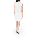 S Textured Scoop Neck Cocktail Dress White 0