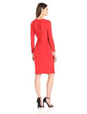 Solid Faux Wrap Dress Tomato 6