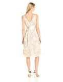Jessica Howard Midi Fit And Flare Dress With Tie Sash, Gold, 8