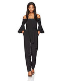 Eliza J Off The Shoulder Bell Sleeve Jumpsuit, Black, 8