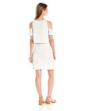 Cold Shoulder Overlay Dress Light Heather Grey Xxsmall