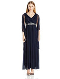 Jessica Howard Petite Basketweave Gown, Navy, 4P