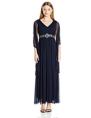 Jessica Howard Petite Basketweave Gown, Navy, 4P