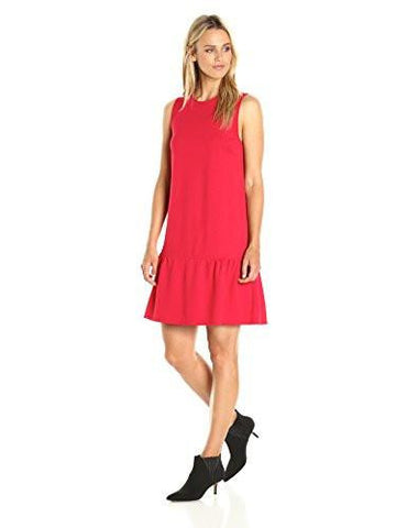 Paris Sunday Sleeveless Ponte Dropwaist Dress Scarlet S