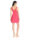 Bcbgeneration Woven Lace Insert Sleeveless Dress Bright Coral 4