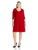 Plus Size Line Sweater Dress, Red, 1X