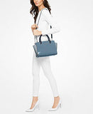 Michael Kors Selma Medium Top Zip Satchel Patent Denim