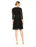 Lace Faux Wrap Dress, Black, 16
