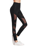 Sweatyrocks Mesh Stretchy Leggings Sports Workout Yoga Active Tights Black S