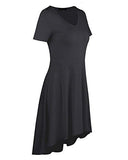 Ineffable Casual Loose Swing Basic Dressblack M