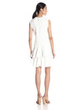 Sl Text Tweed Dress, Sea Salt, 4