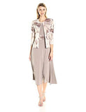 Two Piece Dress And Jacket Set, Taupe, 12