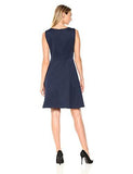 ALine Dress With Keyhole, Navy, 14