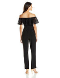 Eliza J Jumpsuit With Ruffle Flounce, Black, 8