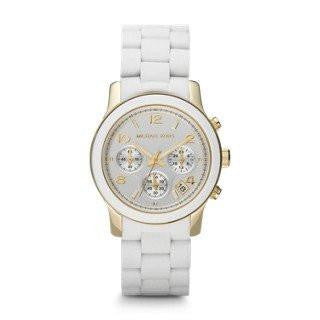 Michael Kors Mk5145 Two Tone Stainless Steel Quartz Chronograph White Dial Watch