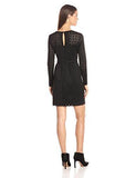 Trina Abilene Perforated Geo Scuba Long Sleeve Dress Black 8