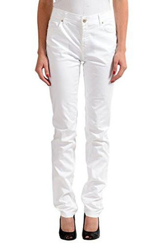 Jeans White Straight Leg Denim Jeans Us 5 It 41;