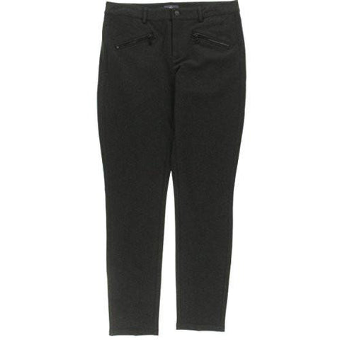 Zip Ponte Leggings, Charcoal, 8