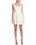 Short Textured Jacquared Dress, Ivory, 6