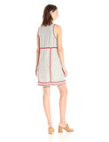 Marini Embroidered Dress, Stripe, Xs