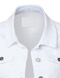 Rubyk Classic Long Sleeve Cropped Denim Jacket With Pockets